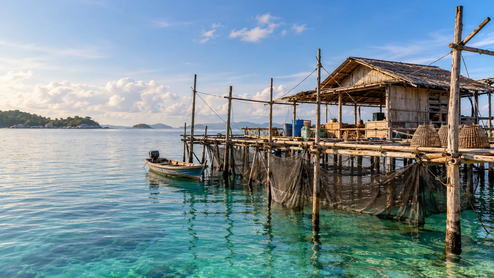 Ilustrasi kelong tradisional semi-realistis